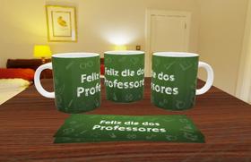 Caneca Porcelana 325Ml Feliz Dia Dos Professores Verde