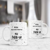 Caneca Porcelana 325ml Frases Divertidas Meça suas Palavras