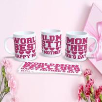 Caneca Porcelana 325ML Mães Estampa 93 Apta micro-ondas e lava-louças Branco Outras Marcas