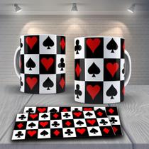 Caneca Porcelana 325Ml Presente Cartas Baralho Jogos Mod 1