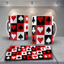 Caneca Porcelana 325Ml Presente Cartas Baralho Jogos Mod 3