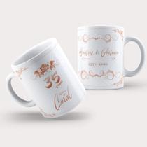 Caneca Porcelana 35 Anos de Casamento Bodas de Coral - MKT-18