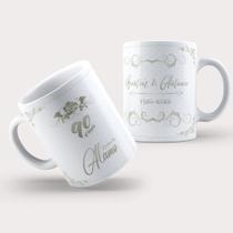 Caneca Porcelana 90 Anos de Casamento Bodas de Álamo - MKT-29