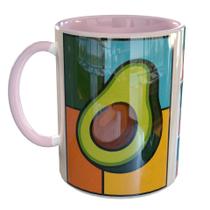 Caneca Porcelana Abacate Estilo Mondrian