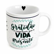 Caneca Porcelana Ágata 200ml Gratidão Café Chá chocolate quente Caneca Porcelana Ágata 200ml Gratidão Café Chá chocolate quente