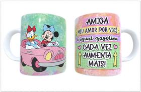 Caneca Porcelana Amiga meu Amor por Você é igual Gasolina Cada vez Aumenta Mais Est.Amizade7 Zlprint