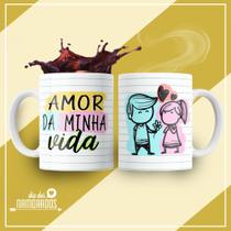 Caneca porcelana amor da minha vida 325 ml