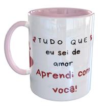 Caneca Porcelana Aprendi com você Meme
