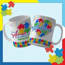 Caneca Porcelana Autismo 325ml - Branco mod.04 Caneca Porcelana Autismo 325ml - Branco mod.04