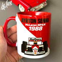 Caneca Porcelana Ayrton Senna Fórmula 1 Xícara Café Decorativa Piloto de Corrida Caneca Porcelana Ayrton Senna Fórmula 1 Xícara Café Decorativa Piloto de Corrida