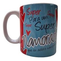 Caneca Porcelana Azul Super Namorado 325ml (11oz) AAA