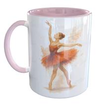 Caneca Porcelana Ballet Arabesque Bailarina