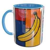 Caneca Porcelana Banana Estilo Mondrian