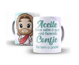 Caneca Porcelana Bíblia Deus Sabe O Que Está Fazendo Confie