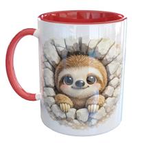 Caneca Porcelana Bicho Preguica Cute