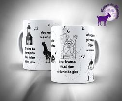 Caneca Porcelana Branca 325 ml Personalizada Exu Candomblé Pomba Gira Umbanda
