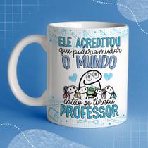 Caneca porcelana branca 325ml - Flork dia dos professores Caneca porcelana branca 325ml - Flork dia dos professores