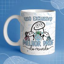 Caneca porcelana branca 325ml - Flork dia dos professores