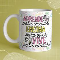 Caneca porcelana branca 325ml - Flork dia dos professores