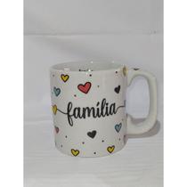 Caneca porcelana branca decorada faixa 280 ml