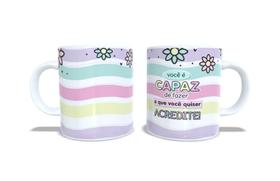 Caneca porcelana branca motivacional 325ml Caneca porcelana branca motivacional 325ml