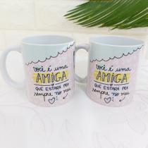 Caneca Porcelana Branca Personalizada Amiga
