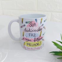 Caneca Porcelana Branca Personalizada Dia dos Professores