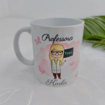 Caneca Porcelana Branca Personalizada Dia dos Professores