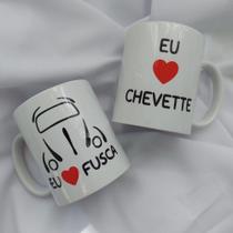 Caneca Porcelana Branca Personalizada Fusca/Chevette