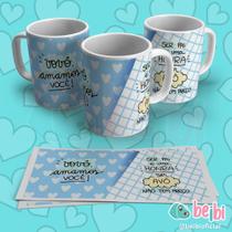 Caneca Porcelana Branca Personalizada Pai/Vovô