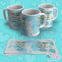 Caneca Porcelana Branca Personalizada Pai/Vovô