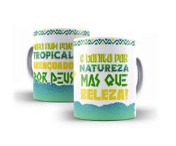 Caneca Porcelana Brasil Moro Num País Tropical Abençoado Por Deus