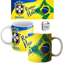 Caneca Porcelana Brasil Rumo Ao Hexa 325ml Caneca Porcelana Brasil Rumo Ao Hexa 325ml