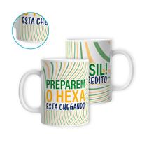 Caneca Porcelana Brasil Rumo ao Hexa Futebol Copa 325ml Caneca Porcelana Brasil Rumo ao Hexa Futebol Copa 325ml