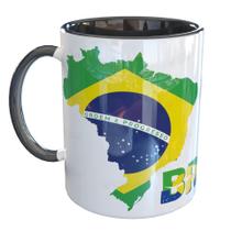 Caneca Porcelana Brasil Turismo Bandeira Brasileira