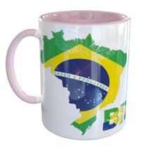 Caneca Porcelana Brasil Turismo Bandeira Brasileira