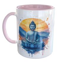 Caneca Porcelana Buda Meditação Budista
