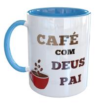 Caneca Porcelana Café com Deus Pai