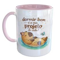 Caneca Porcelana Capivara Dorminhoca Dormir Bem
