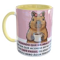 Caneca Porcelana Capivara Vai Achando Que Me Abalo