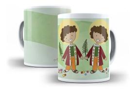 Caneca Porcelana Católica Cosme E Damião Modelo 01