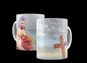 Caneca Porcelana Católica Jesus Cristo Cordeiro de Deus