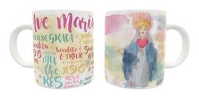 Caneca Porcelana Católica Nossa Senhora Ave Maria