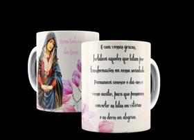 Caneca Porcelana Católica Oração à Nossa Senhora das Dores Caneca Porcelana Católica Oração à Nossa Senhora das Dores