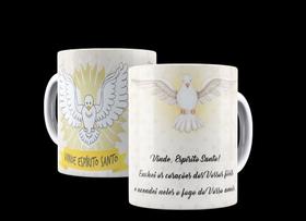 Caneca Porcelana Católica Vinde Espírito Santo