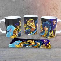 Caneca Porcelana Cavaleiros do Zodíaco Estampa 4 325ML Uso em Micro-ondas e Lava-louças Branco Caneca Porcelana Cavaleiros do Zodíaco Estampa 4 325ML Uso em Micro-ondas e Lava-louças Branco