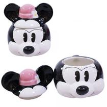 Caneca Porcelana Chá Café 3D Minnie c/ tampa 470ml - Koala Megashop