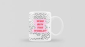 Caneca porcelana chá café 400ML feminista - Who run the world Caneca porcelana chá café 400ML feminista - Who run the world