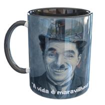 Caneca Porcelana Charlie Chaplin Vida é maravilhosa Caneca Porcelana Charlie Chaplin Vida é maravilhosa