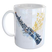 Caneca Porcelana Clarinete Clarineta